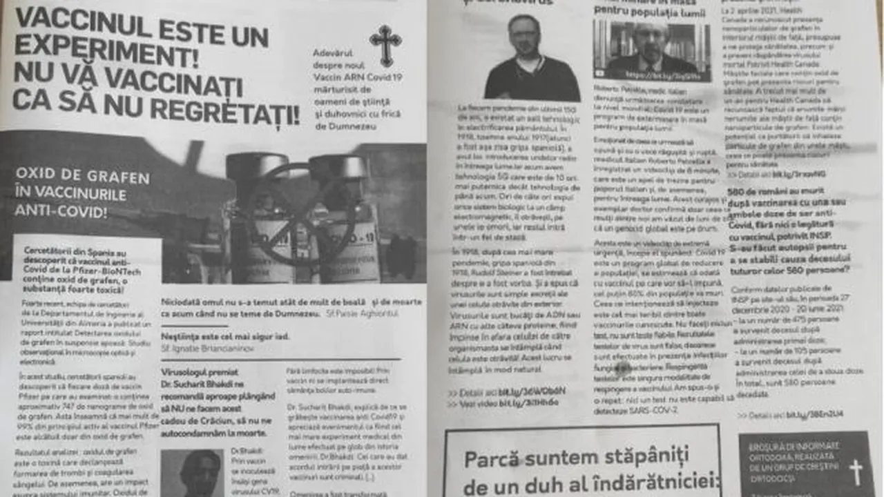 Mai multe broșuri anti-vaccin au fost împărţite în incinta Catedralei Arhiepiscopale de la Suceava