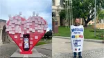 Motivul pentru care un om de afaceri din Iași a umblat îmbrăcat prin oraș în pancarte cu mesajul „Votează pentru România”