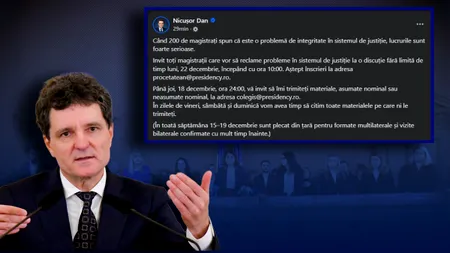 Nicusor Dan anunță că îi invită pe magistrați să-i scrie, dar îi așteaptă la Cotroceni pe 22 decembrie, căci săptămâna viitoare are treabă