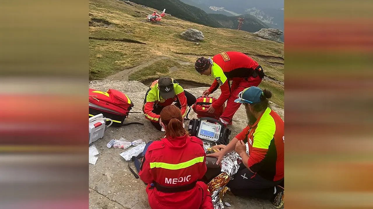 O turistă germană a căzut în cap de pe o stâncă pe PLATOUL BUCEGI. Starea ei este critică
