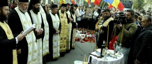 Parastas de nouă zile, oficiat de 15 preoți, pentru victimele incendiului din Clubul Colectiv
