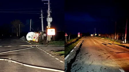 Incident periculos în Prahova. O cisternă cu GPL s-a răsturnat. Traficul este blocat