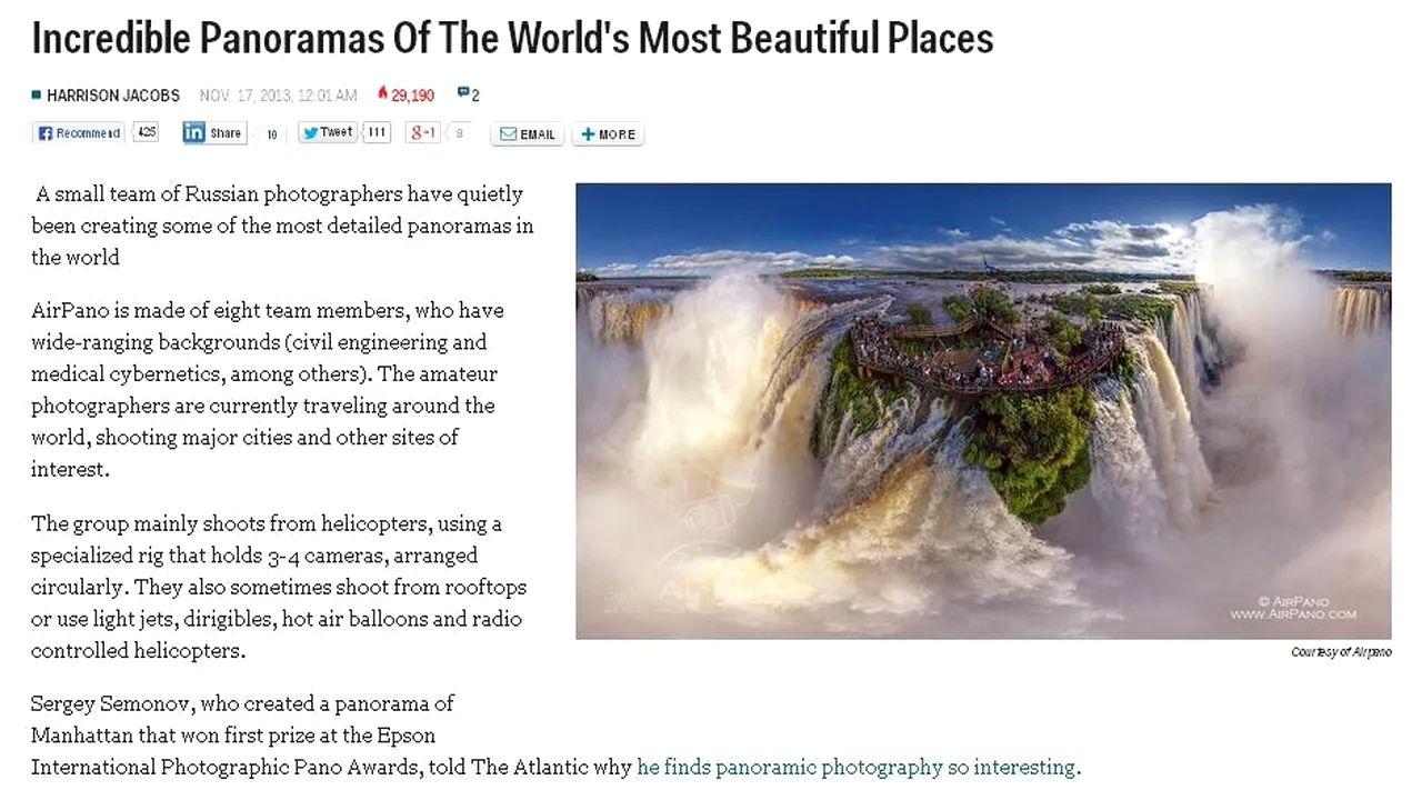 Fotografii panoramice ale unora dintre cele mai frumoase locuri din lume. GALERIE FOTO