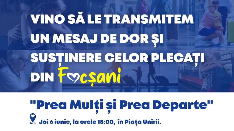 PNL VRANCEA, Flash-Mob, în semn de solidaritate cu cei plecați în afara orașului Focșani: Prea mulți, prea departe