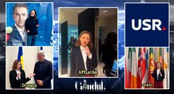 Cumnata lui Cătălin Drulă, Alina Gîrbea, secretar de stat la Fonduri Europene, filmează lifturile, steagurile și sălile din minister și pretinde că astfel muncește. În ultimul clip, o tentativă nereușită de viral, apare și Dragoș Pîslaru