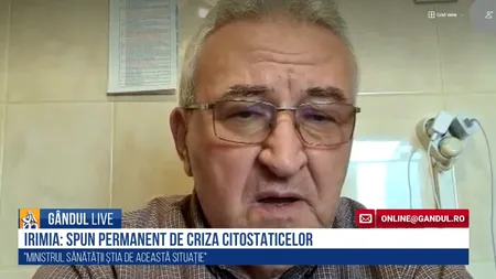 GÂNDUL LIVE. Cezar Irimia: „Se știa în Ministerul Sănătății despre lipsa citostaticelor! / Sistemul, în comă profundă: Până și portarul este angajat politic”