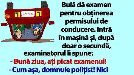 BANC | Bulă dă examen pentru obținerea permisului de conducere