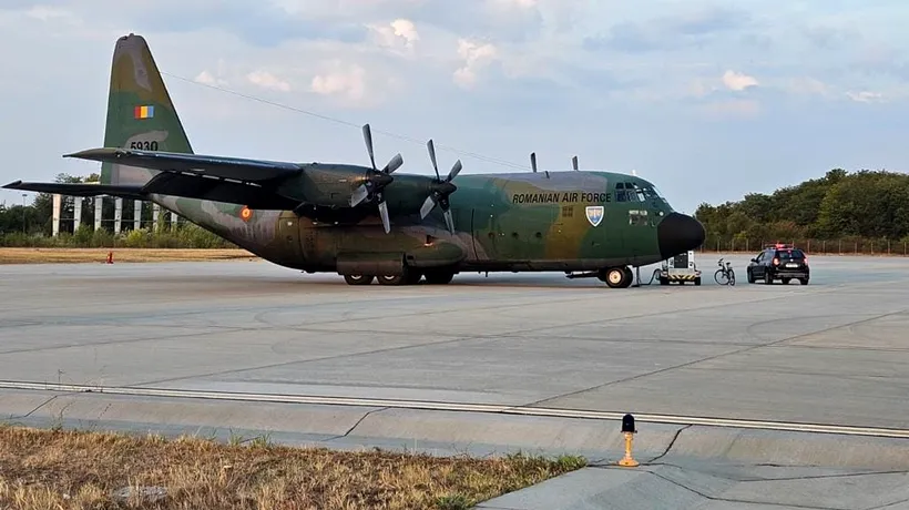 Avion „HERCULES”, al Forțelor Aeriene Române, trimis cu ajutoare spre Libia