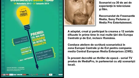 Înscrie-te cu o idee de scenariu la Bucharest Script Lab, pentru un curs cu Gareth Brookes