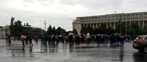 Protest împotriva grațierii corupților. Aproximativ 200 de oameni s-au strâns în ploaie și au plecat la Parlament. VIDEO