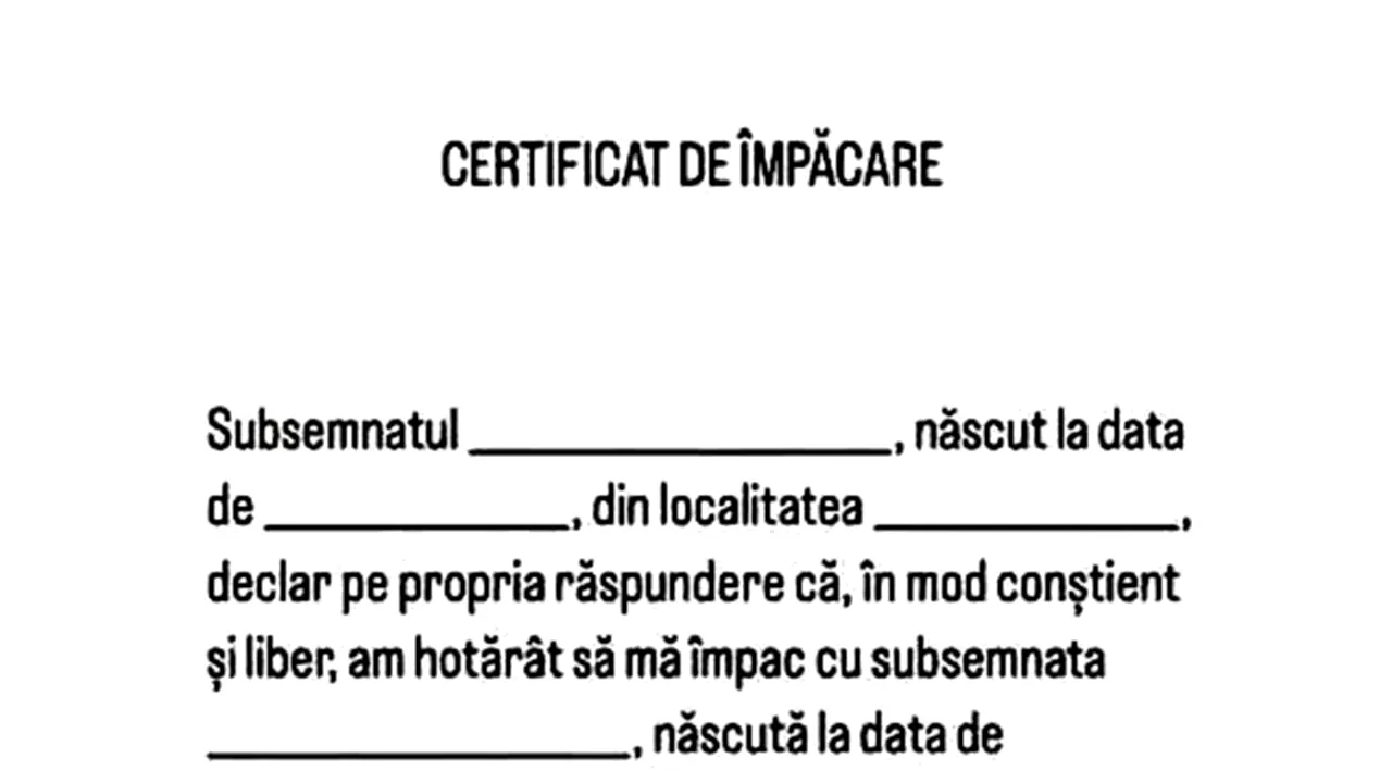 Bancul de sâmbătă | Certificat de împăcare