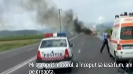 O șoferiță a simțit miros de fum și a tras imediat pe dreapta. Ce s-a întâmplat la scurt timp 