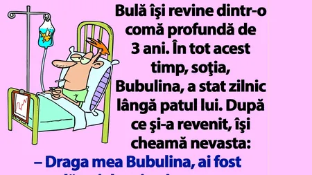 Bancul nopții | Bulă îşi revine dintr-o comă profundă de 3 ani