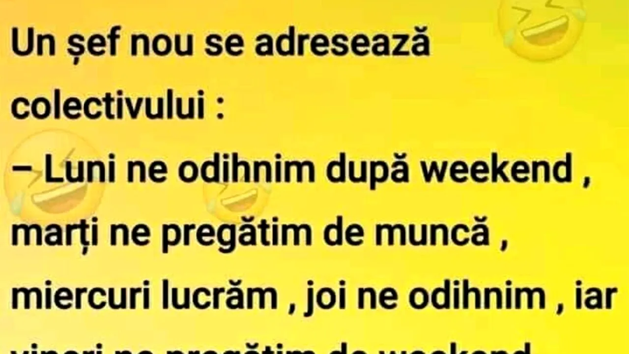 Bancul de vineri | Șeful cel nou