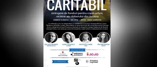 Concert caritabil pentru copiii ucraineni orfani ajunși în România, organizat de Medici pentru România, Asociația Jojo și Fundația Silvestri