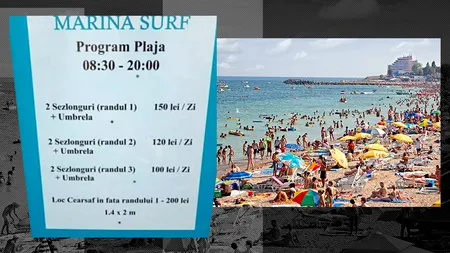 Prețuri EXORBITANTE. Câți lei te costă să te așezi cu cearceaful pe o plajă din Mamaia. E mai scump decât un șezlong