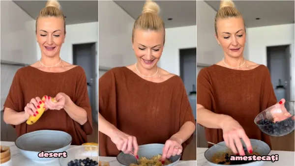 Cum pregătește Elwira Petre o rețetă sănătoasă de brioșe cu afine și banane, pentru un mic dejun slab caloric