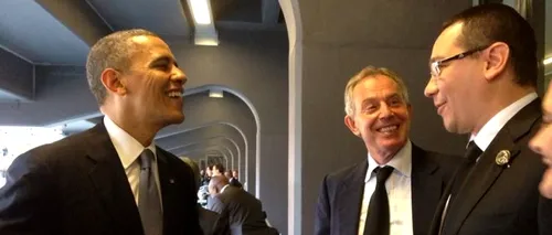 Victor Ponta a a postat pe Facebook „dovada întâlnirii cu Barack Obama, pe stadionul din Johannesburg. Tony Blair a intermediat discuția