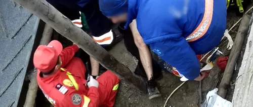 Operațiune de salvare a unui bărbat prins sub balastru în județul Dâmbovița