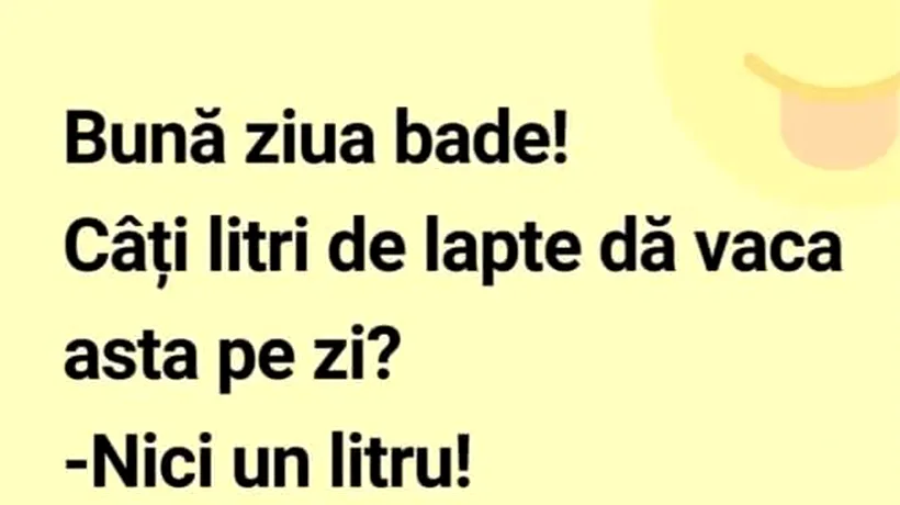 BANCUL ZILEI | Câți litri de lapte dă vaca asta pe zi?