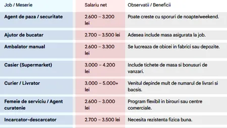 Ce job-uri poți avea cu doar 8 clase, în România. Ce salariu primești în 2026, pentru fiecare în parte