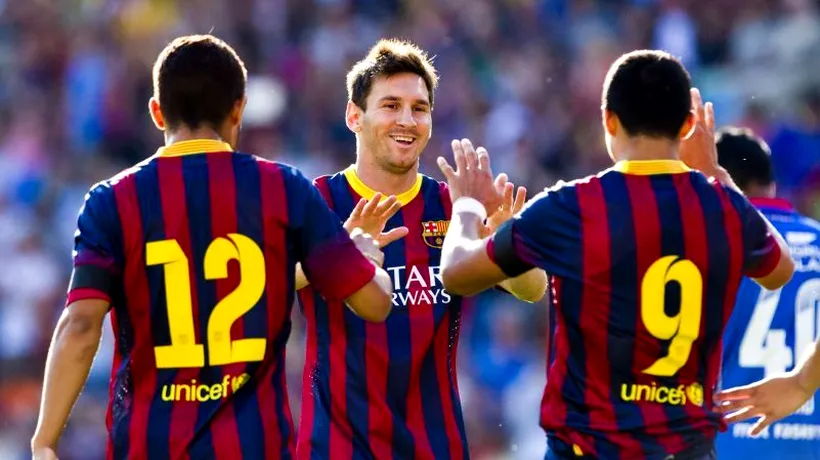 Lionel Messi a fost lovit cu o sticlă de plastic în cap în timpul unui meci. Arbitrul a luat o decizie neașteptată