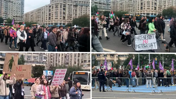 Sute de persoane au ieșit în stradă pentru marșul „Împreună pentru siguranța femeilor!”, organizat în București. Ce măsuri împotriva violenței au cerut organizatorii