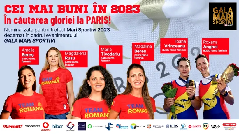 Gala Mari Sportivi ProSport 2023. Canotoarele de la patru rame și dublu rame feminin au un singur obiectiv: medalia de aur la JO de la Paris