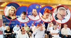 Imagini tragi-comice la PNL Argeș, după execuția Alinei Gorghiu. Prima ședință de partid s-a ținut într-un pod. Liderii ascultă triști ce spune noul șef