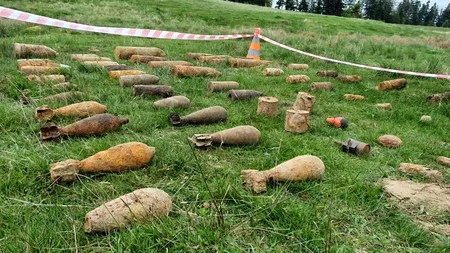 Muniție provenită din cele două Războaie Mondiale, distrusă de pirotehniștii din Suceava. Cele peste 400 de elemente au fost strânse de pe teritoriul județului, de la începutul anului (FOTO-VIDEO)