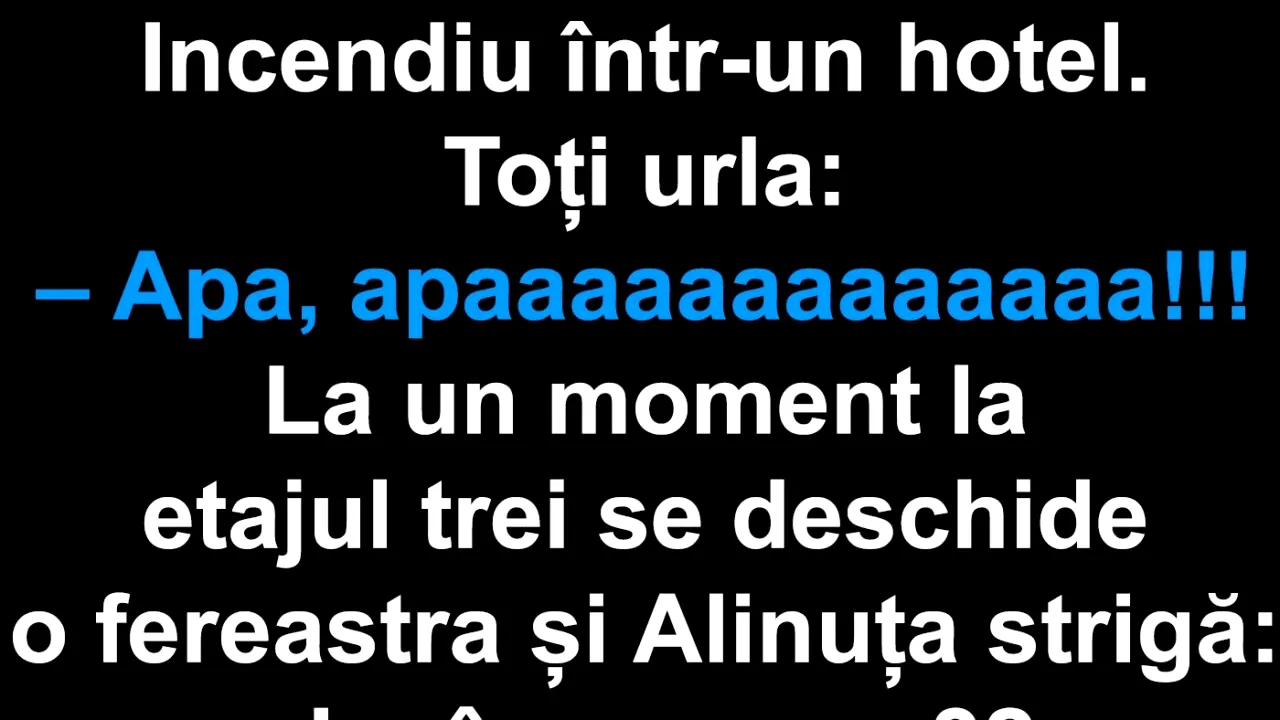 BANCUL ZILEI | Alinuța și incendiul