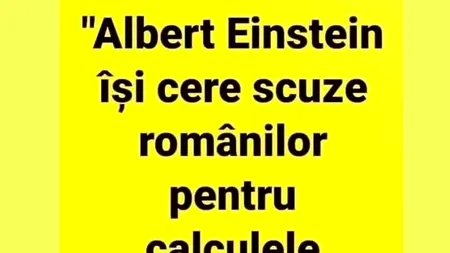 Bancul de marți | Albert Einstein își cere scuze românilor