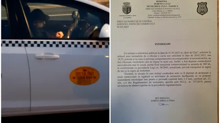 Câți lei a primit amendă TAXIMETRISTUL din Cluj-Napoca, după ce a refuzat o clientă pe motiv că este unguroaică