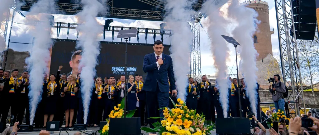 REPORTAJ | A doua lansare AUR, deschisă de „Vlad Țepeș”, la Târgoviște / George SIMION: Nici nu mă gândesc că pierdem în fața PSD-ului