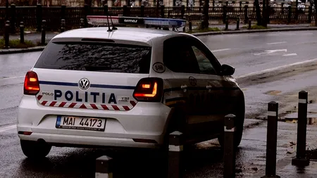 Scene ca în filme într-un bar: Doi polițiști au fost alergați cu o coasă de un bărbat, iar sora sa a vrut să incendieze autospeciala de poliţie: „Dă foc la maşină!“