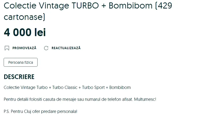 Mai ai așa ceva pe acasă? Colecțiile de surprize Turbo din anii '90 se vând acum cu 4.000 de lei