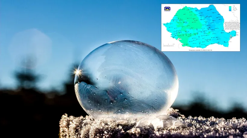ANM prezintă HARTA temperaturilor resimțite în România. Unde se ajunge la pragul siberian de -30 de grade Celsius