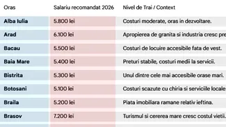 Ce salariu trebuie să primești, ca să nu ai grija zilei de mâine în 2026, în funcție de orașul din România în care locuiești