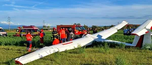 Un aeroplan s-a PRĂBUȘIT pe un câmp de lucernă de lângă Deva. Pilotul, în vârstă de 21 de ani, a fost rănit grav