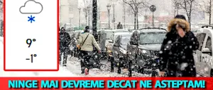 Meteorologii Accuweather anunță data exactă a primelor ninsori în România. Ninge mai devreme decât ne așteptam