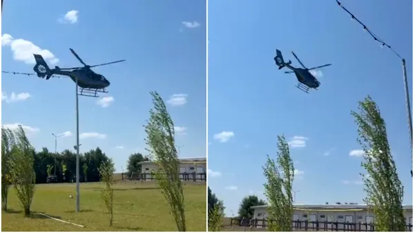 Un elicopter a aterizat fără permisiune într-un centru de echitație din Constanța și a provocat pagube materiale. Cui ar aparține aparatul de zbor