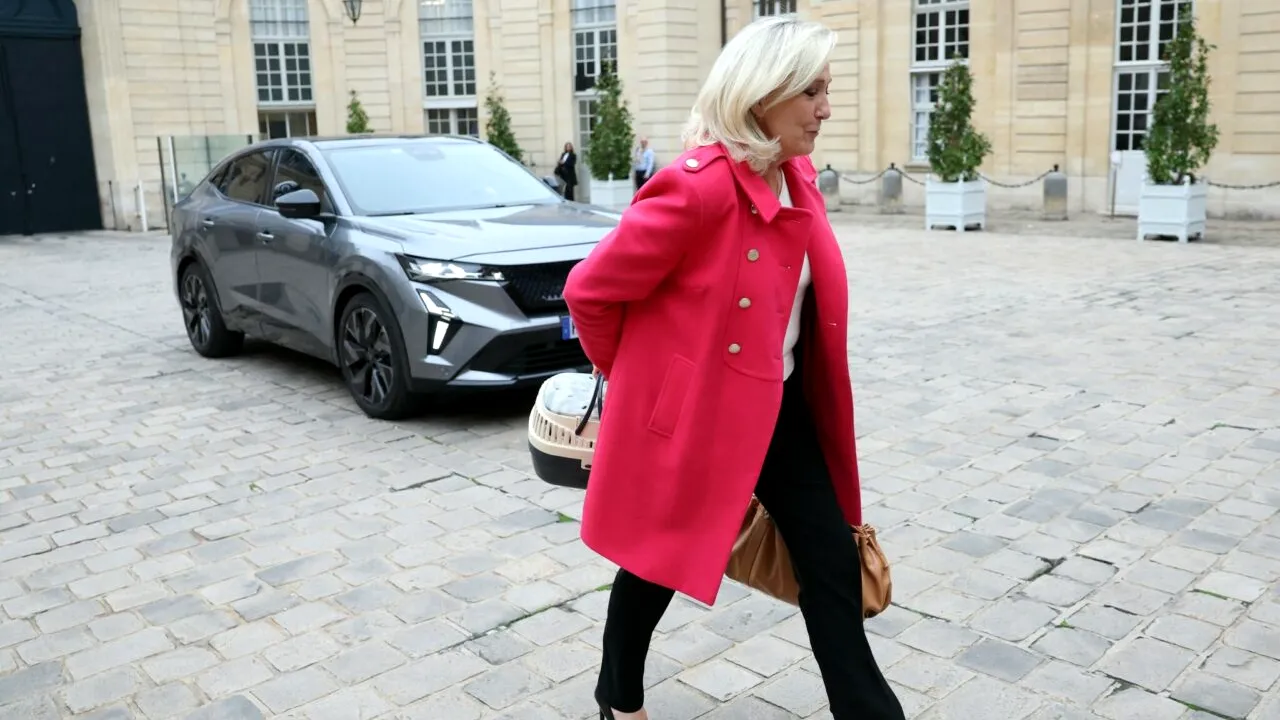 Marine Le Pen i-a găsit înlocuitor lui Jordan Bardella. Lidera de extremă dreapta a venit la întâlnirea cu premierul Lecornu alături de un pisoi