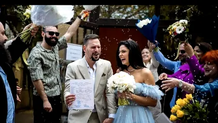 Actorii Vlad Gherman și Oana Moșneagu s-au CĂSĂTORIT civil. Cum s-au îmbrăcat cei doi miri