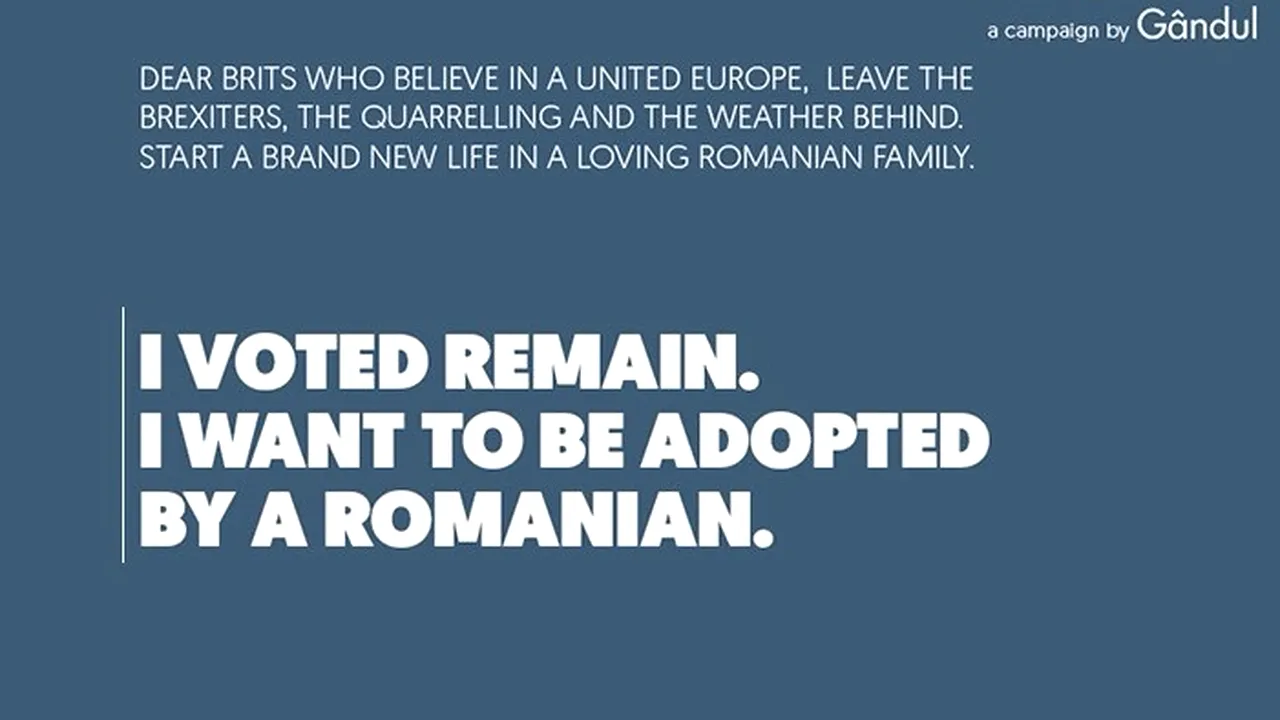 Campania Gândul „Romanians adopt remainians