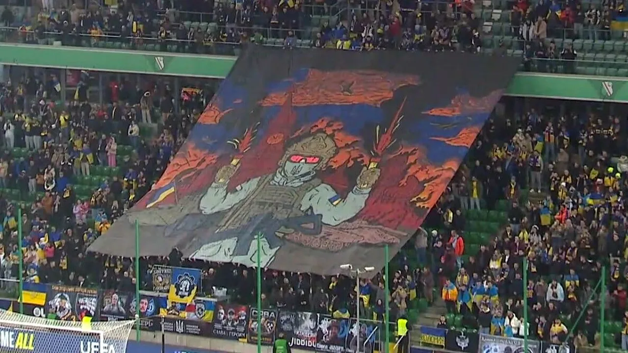 UEFA a amendat Ucraina cu 15.000 de euro pentru bannerul „Rusia este un stat agresor”