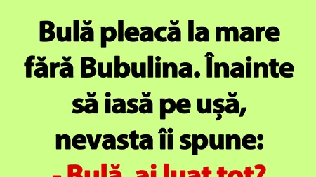 BANC | Bulă pleacă la mare fără Bubulina