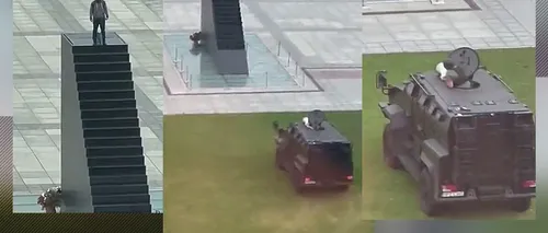 VIDEO | Alertă cu bomba în centrul Varșoviei: Un bărbat s-a urcat pe un monument şi ameninţă că se va arunca în aer. Acesta s-a predat poliției