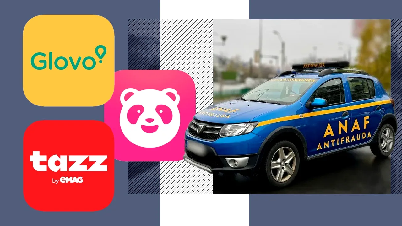 ANAF: Muncă la negru în activitatea de curierat prin aplicațiile GLOVO, TAZZ și FOODPANDA