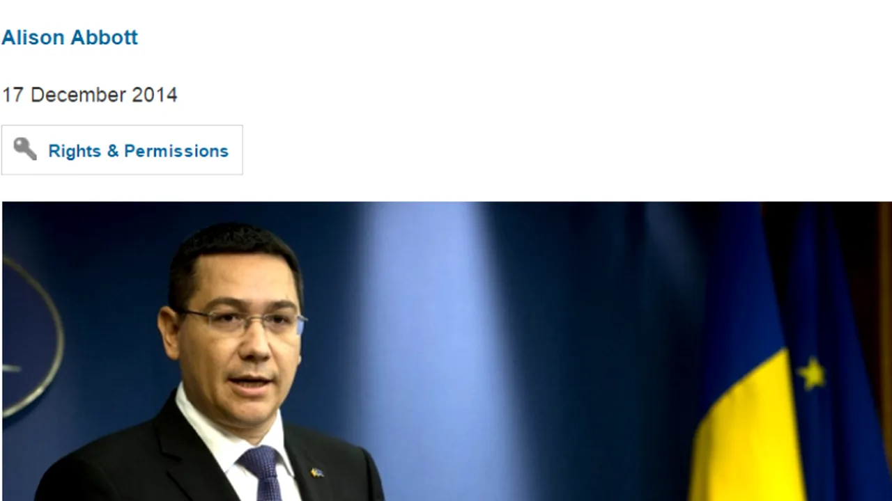 Revista Nature, care a publicat primele informații despre plagiatul lui Victor Ponta, scrie despre anunțul premierului privind renunțarea la titlul de doctor