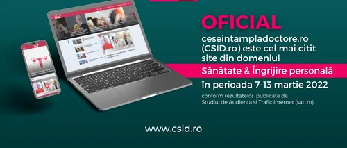 OFICIAL. ceseintampladoctore.ro (CSID.ro) – cel mai citit site din domeniul Sănătate & Îngrijire personală în săptămâna 7 – 13 martie 2022